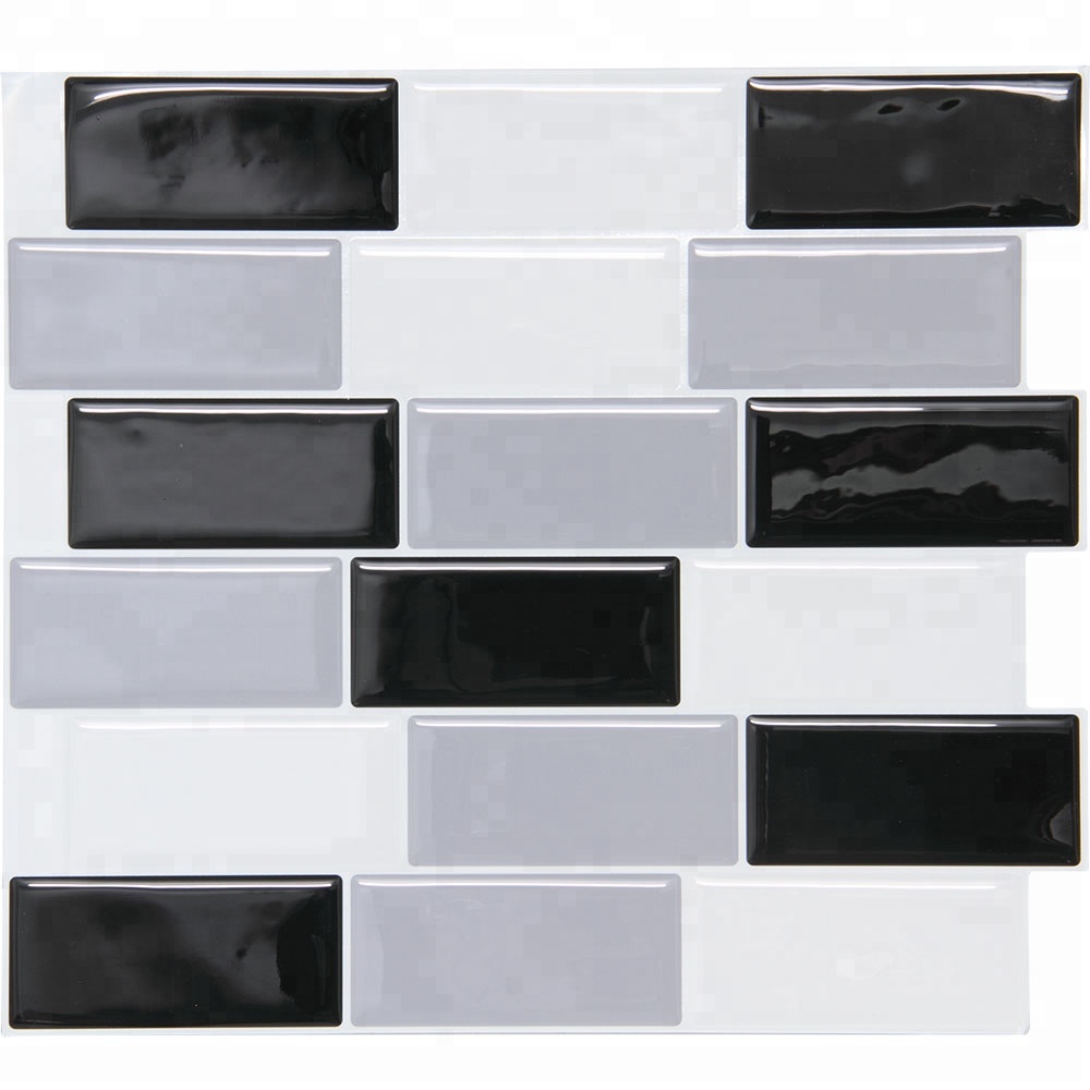 Gạch ốp tường Vinyl màu đen và trắng 