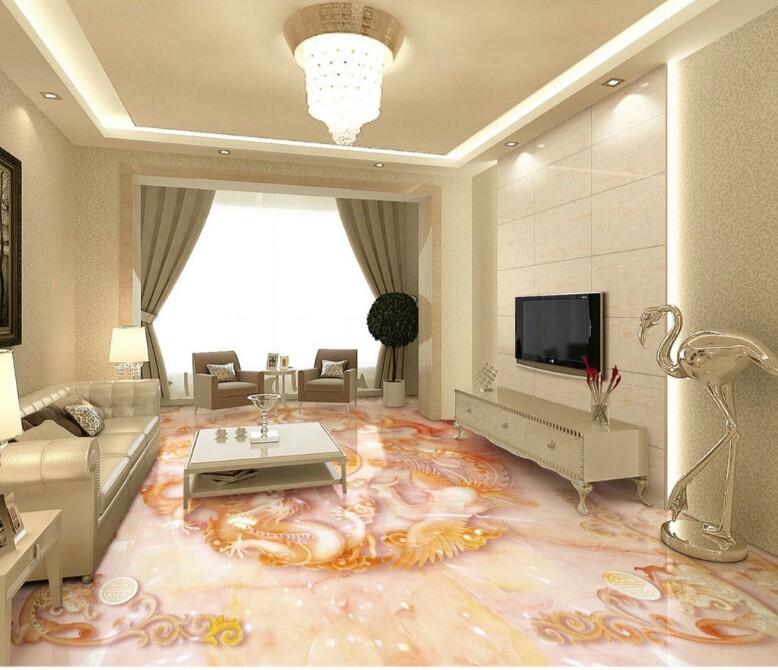 GẠCH TRANH 3D LÁT NỀN PHÒNG KHÁCH- DH73